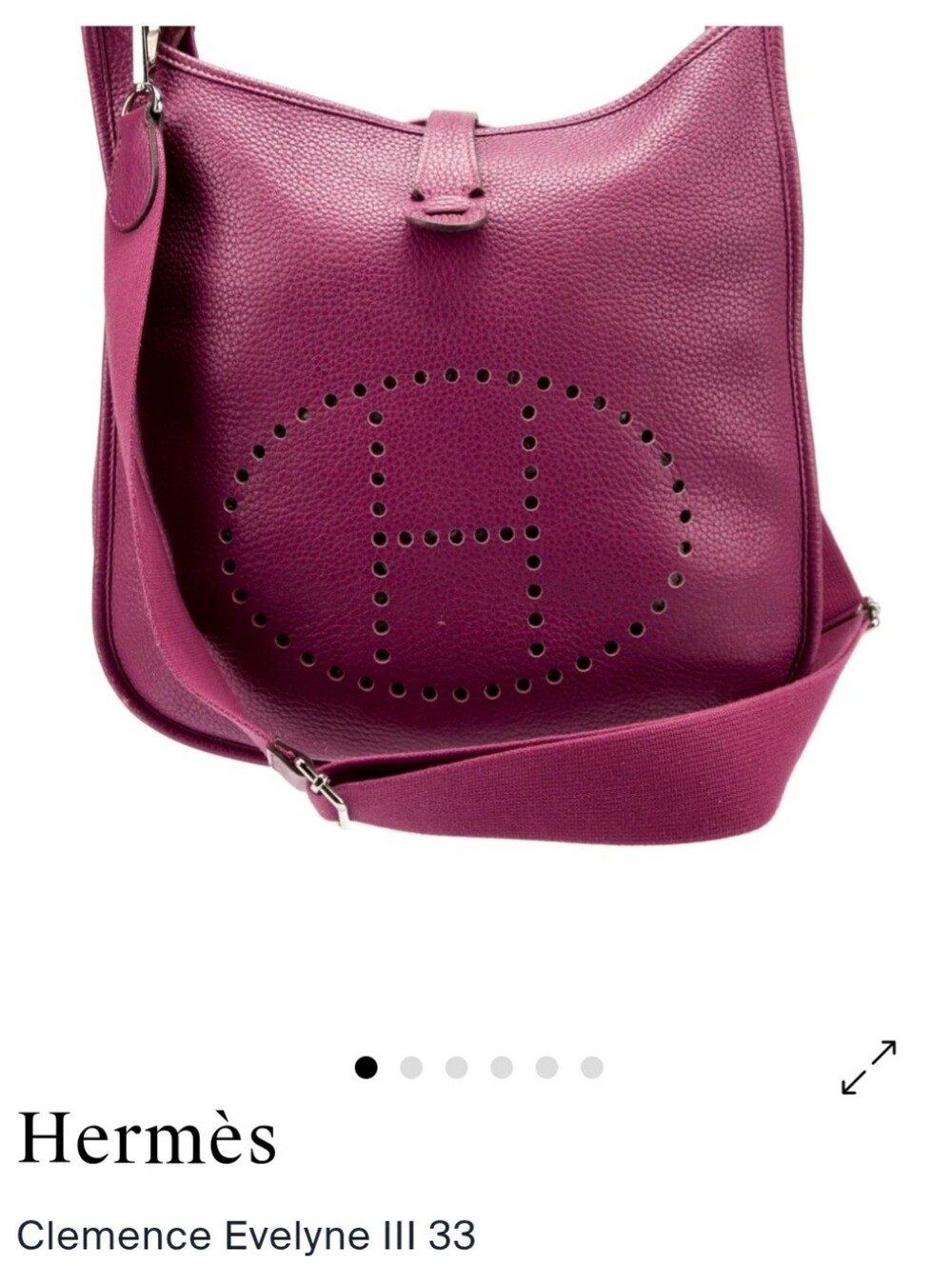 Hermes Clemence Evelyne III 33 Crossbody Bag in Tosca